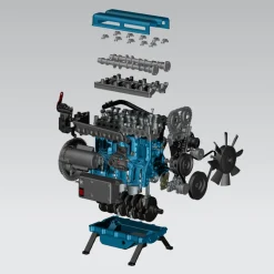 V4 Car Engine Assembly Kit Full Metal 4 Cylinder Car Engine Building Kit