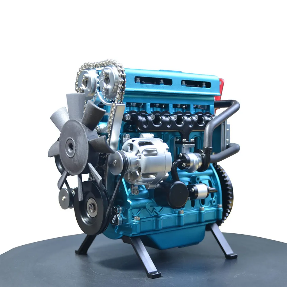 V4 Car Engine Assembly Kit Full Metal 4 Cylinder Car Engine Building Kit