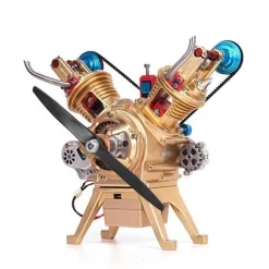 V2 Car Engine Assembly Kit Full Metal VTwin 2 Cylinder Engine Build Kit Gift for Collection (217pcs)