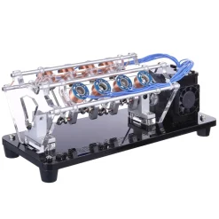 V8 Electromagnetic Engine 5V 4W 8 Coils High Speed V-Shaped Automobile Engine Model for Gift Collection