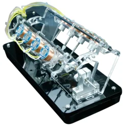 V8 Electromagnetic Engine 5V 4W 8 Coils High Speed V-Shaped Automobile Engine Model for Gift Collection