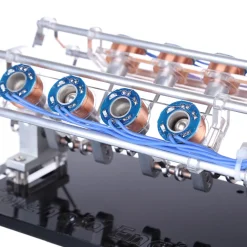 V8 Electromagnetic Engine 5V 4W 8 Coils High Speed V-Shaped Automobile Engine Model for Gift Collection