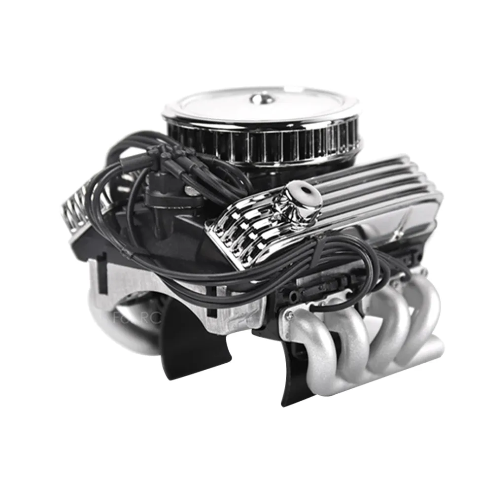V8 Engine Fan Radiator Motor Hood Kit for 1/10 RC Car GRC F82 Motor