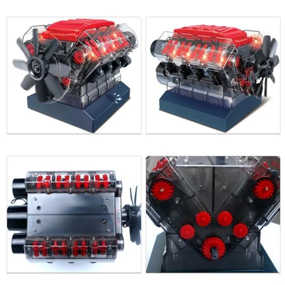 V8 Engine Model Kit - Build Your Own V8 Engine - Science Experiment STEM Toy - Enginediy