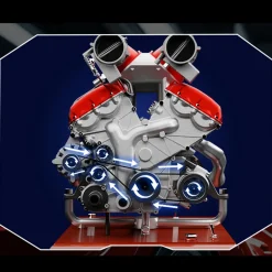 V12 Engine Model Kit that Works - Build Your Own V12 Engine - TECHING 1/4 Supercar V12 Engine Model Kit with Synchronized Throttle Sound Effects 800+PCS