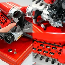 V12 Engine Model Kit that Works - Build Your Own V12 Engine - TECHING 1/4 Supercar V12 Engine Model Kit with Synchronized Throttle Sound Effects 800+PCS