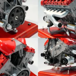 V12 Engine Model Kit that Works - Build Your Own V12 Engine - TECHING 1/4 Supercar V12 Engine Model Kit with Synchronized Throttle Sound Effects 800+PCS