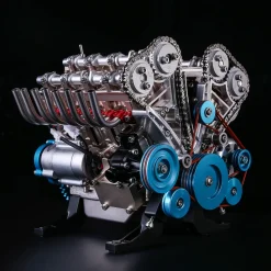 V8 Engine Model Kit that Works - Build Your Own V8 Engine - TECHING 1: 3 Full Metal V8 Car Engine Model Kit 500+Pcs