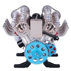 V8 Engine Model Kit that Works - Build Your Own V8 Engine - TECHING 1: 3 Full Metal V8 Car Engine Model Kit 500+Pcs
