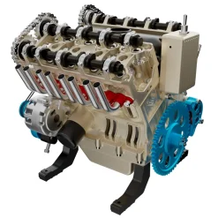 V8 Engine Model Kit that Works - Build Your Own V8 Engine - TECHING 1: 3 Full Metal V8 Car Engine Model Kit 500+Pcs