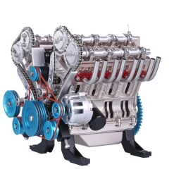 V8 Engine Model Kit that Works - Build Your Own V8 Engine - TECHING 1: 3 Full Metal V8 Car Engine Model Kit 500+Pcs