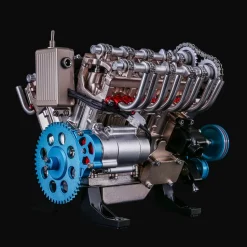 V8 Engine Model Kit that Works - Build Your Own V8 Engine - TECHING 1: 3 Full Metal V8 Car Engine Model Kit 500+Pcs