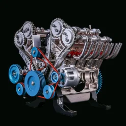 V8 Engine Model Kit that Works - Build Your Own V8 Engine - TECHING 1: 3 Full Metal V8 Car Engine Model Kit 500+Pcs
