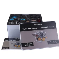 V8 Engine Model Kit that Works - Build Your Own V8 Engine - TECHING 1: 3 Full Metal V8 Car Engine Model Kit 500+Pcs