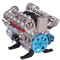 V8 Engine Model Kit that Works - Build Your Own V8 Engine - TECHING 1: 3 Full Metal V8 Car Engine Model Kit 500+Pcs