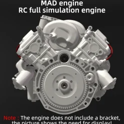 V8 Engine Model Kit that Works - Build Your Own V8 Engine - Paint Your Own V8 Engine -MAD RC V8 Engine for Capra VS4-10 Pro