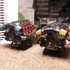 V8 Engine Model Kit that Works - Build Your Own V8 Engine - Paint Your Own V8 Engine -MAD RC V8 Engine for Capra VS4-10 Pro