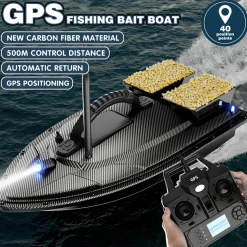 V070 GPS RC Bait Boat – 12000mAh, 500m Range, 1.5kg Dual-Hopper, 40 Waypoints