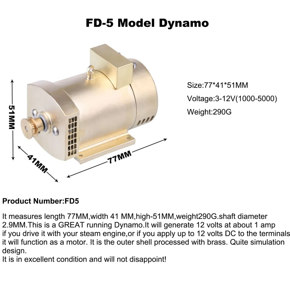 12V Miniature Motor for M12 M16 Internal Combustion Engine Model Steam Engine FD-5
