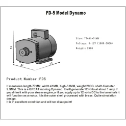 12V Miniature Motor for M12 M16 Internal Combustion Engine Model Steam Engine FD-5