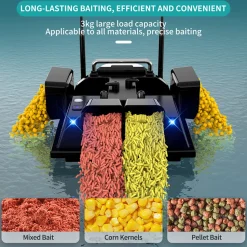V803 RC Bait Boat - 4-Compartment, Dual Antenna, 4 Fishing Zones, 200 Waypoints