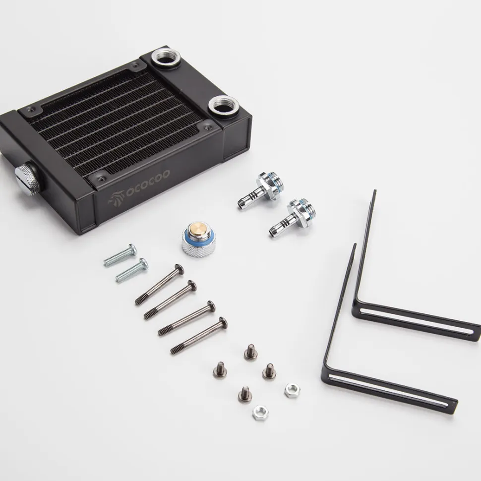 Water-Cooling Radiator Tank Water Outlet Assembly + Bracket Kit for CISON Engine Models