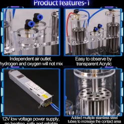 Water Electrolysis Machine - Oxygen Generator - Water Electrolysis Device with Double Outlet (Hydrogen and Oxygen Separated) - Enginediy