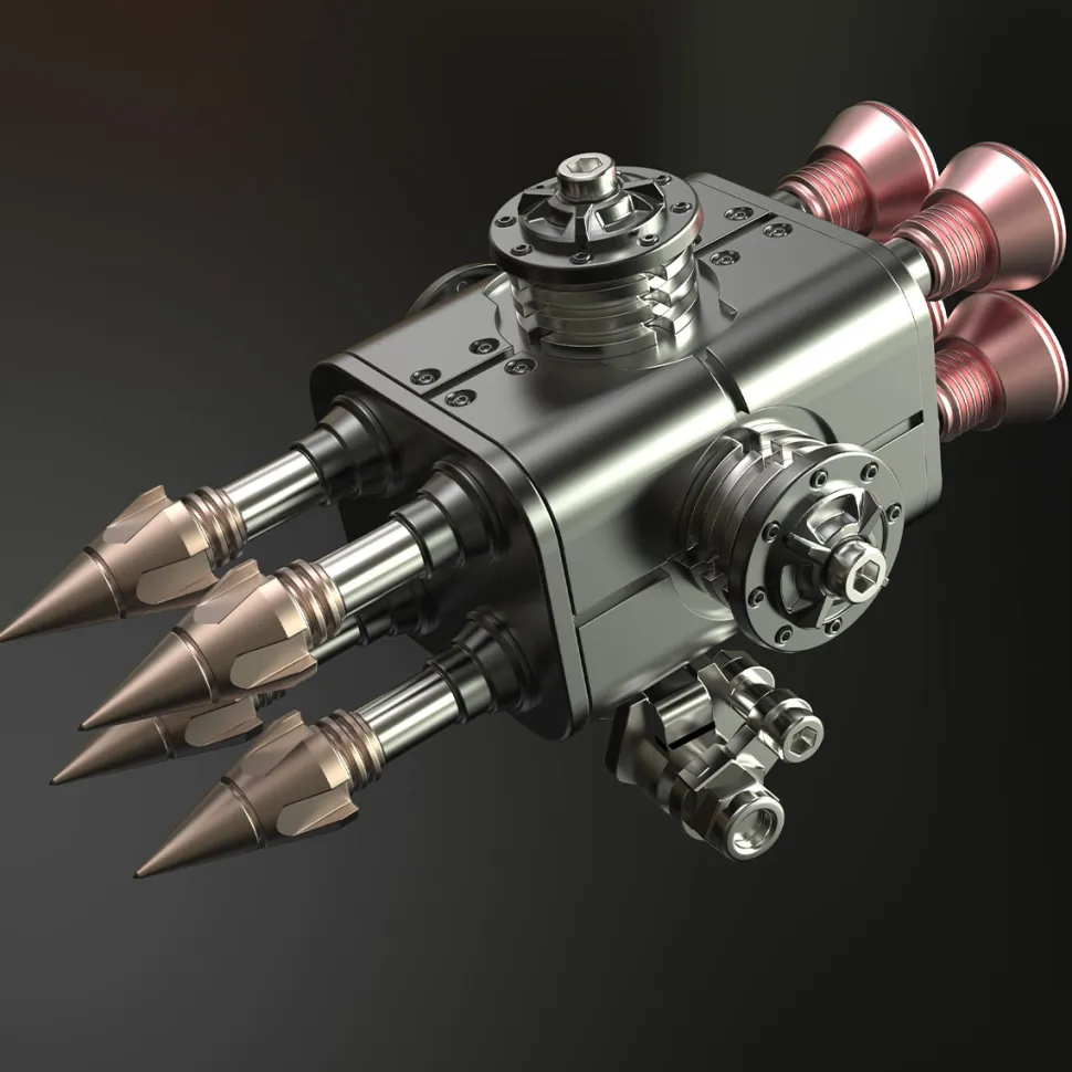 Weapons Accessories for Mechanical War Spider 3D Assembly Model Kit
