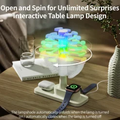 Wireless Fast Charging Spiral Tree Night Light – Creative Desktop Lamp, Ambient Bedroom Decor