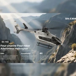 WL-K160 EC-145 160-Class 4-Prop 4CH Flybarless RC Helicopter with Adjustable Throttle