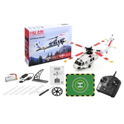 WL K270 UH-60L 2.4G 4CH 170-Class 4-Rotor Flybarless Realistic Helicopter Model with Barometric Altitude & Left/Right Hand Throttle Adjustment (Optical Flow RTF Version)