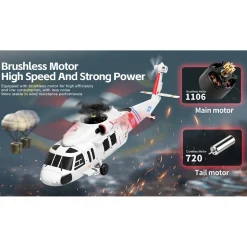 WL K270 UH-60L 2.4G 4CH 170-Class 4-Rotor Flybarless Realistic Helicopter Model with Barometric Altitude & Left/Right Hand Throttle Adjustment (Optical Flow RTF Version)