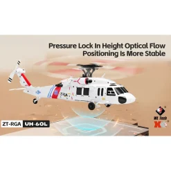 WL K270 UH-60L 2.4G 4CH 170-Class 4-Rotor Flybarless Realistic Helicopter Model with Barometric Altitude & Left/Right Hand Throttle Adjustment (Optical Flow RTF Version)