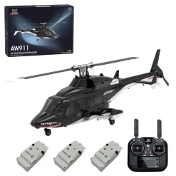 WOLFBUSH AW-911 Airwolf 1/34 2.4G 9CH Flybarless RC Helicopter Model with 6G/3D Stunt Mode and GPS