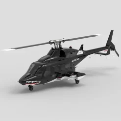 WOLFBUSH AW-911 Airwolf 1/34 2.4G 9CH Flybarless RC Helicopter Model with 6G/3D Stunt Mode and GPS