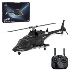 WOLFBUSH AW-911 Airwolf 1/34 2.4G 9CH Flybarless RC Helicopter Model with 6G/3D Stunt Mode and GPS