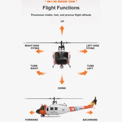 WOLFBUSH F07S UH-1 Huey – 6CH Brushless GPS RC Helicopter