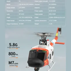 WOLFBUSH F07S UH-1 Huey – 6CH Brushless GPS RC Helicopter
