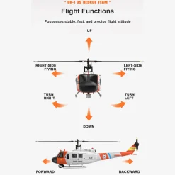 WOLFBUSH F07S UH-1 Huey – 6CH Brushless GPS RC Helicopter