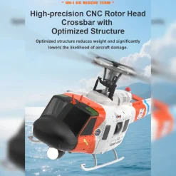 WOLFBUSH F07S UH-1 Huey – 6CH Brushless GPS RC Helicopter