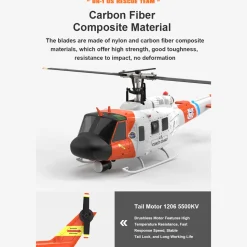 WOLFBUSH F07S UH-1 Huey – 6CH Brushless GPS RC Helicopter
