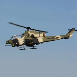 WOLFBUSH&ROBAN AH-1W Cobra 470-Class RC Helicopter-2.4G 6CH Dual-Rotor RC Military Model with GPS Positioning, Synchronized Turret & Left/Right-Hand Control RTF