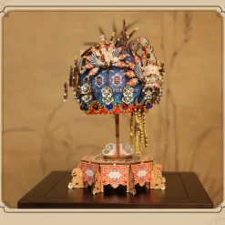 Wooden DIY Phoenix Crown Music Box Model Kit - Christmas Desk Decor