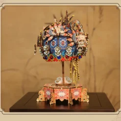 Wooden DIY Phoenix Crown Music Box Model Kit - Christmas Desk Decor