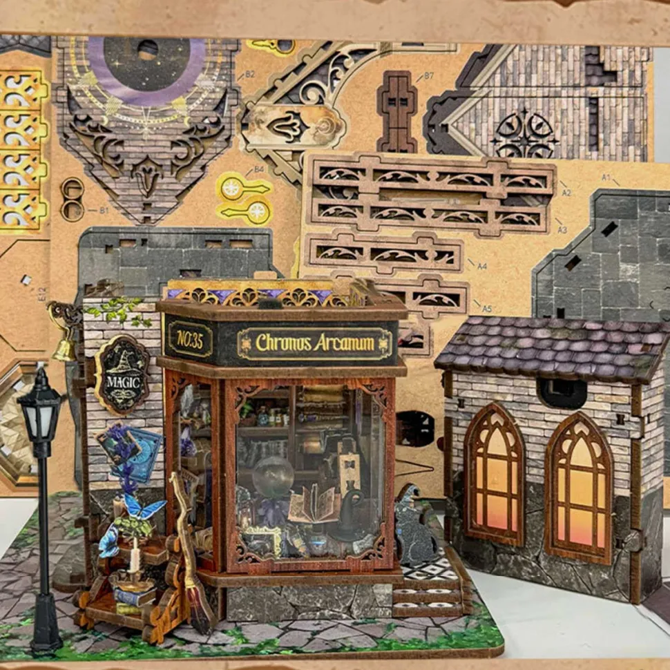 Wooden Time Magic Workshop DIY Miniature House 3D Model Kit