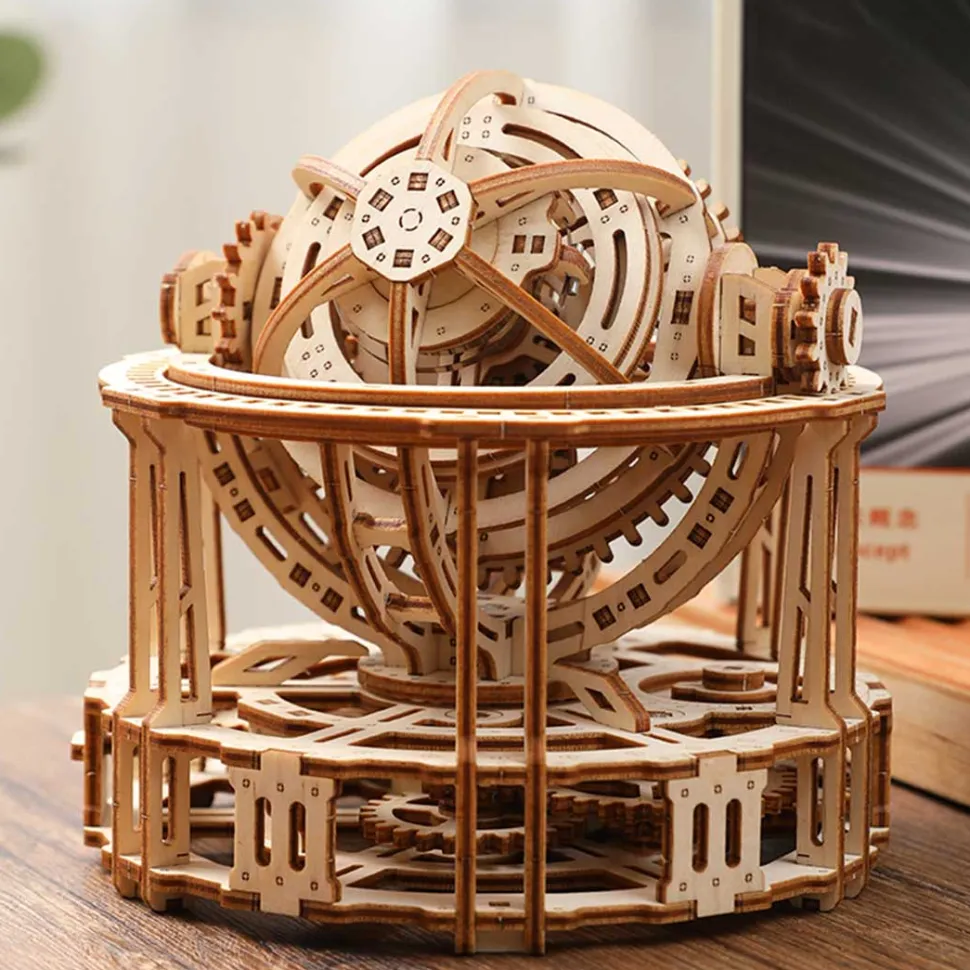 Wooden Tourbillon Timer 3D Assembly Model Kit with Mechanical Transmission