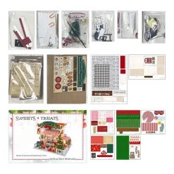 Wood Handcrafted Miniature Christmas Candy House Model Kit