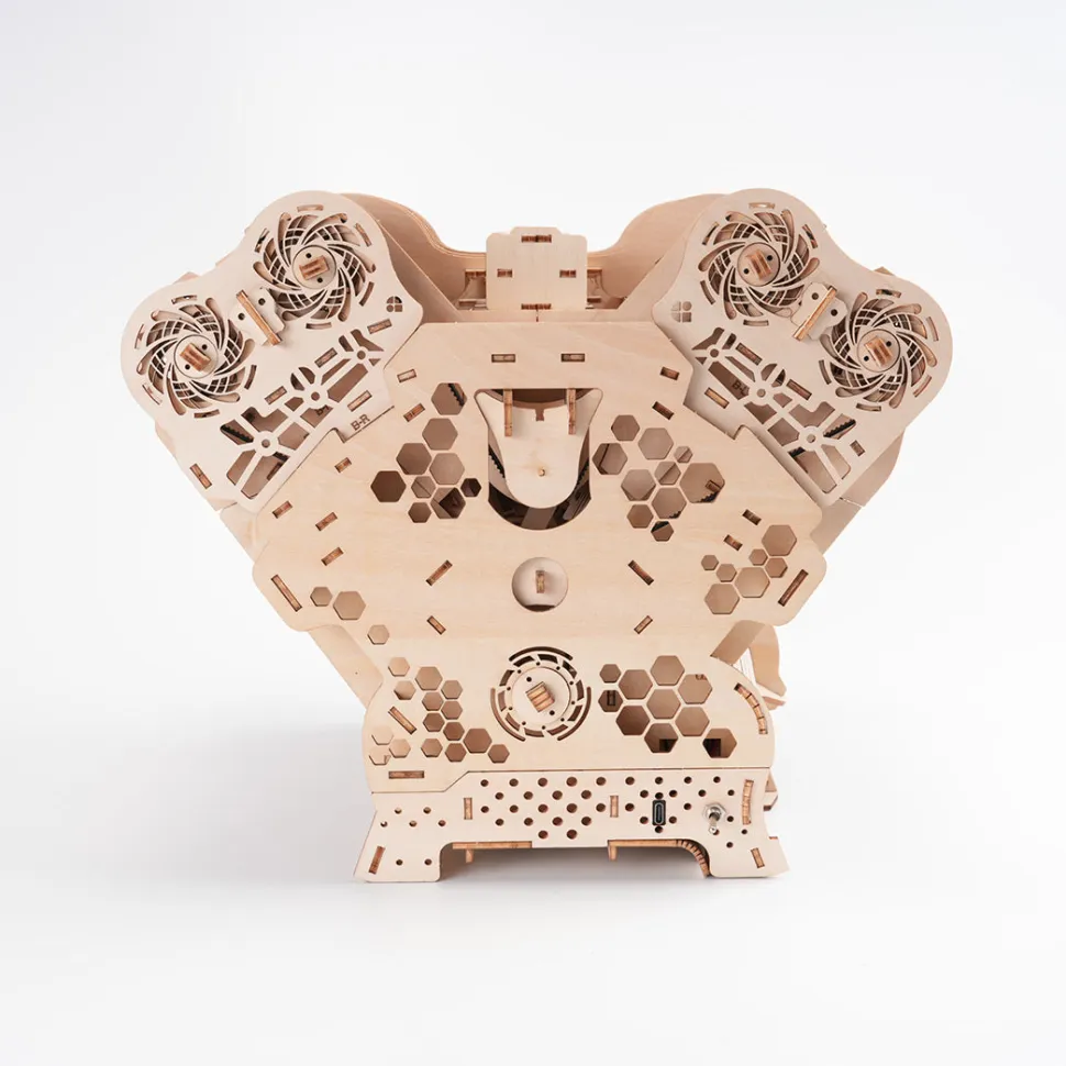 W12 Running Engine Model Kit 1400+ PCS Functional 3D Wooden Mechanical Car Engine