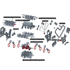 W12 Running Engine Model Kit 1400+ PCS Functional 3D Wooden Mechanical Car Engine