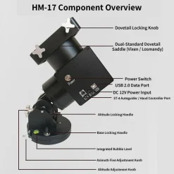 XJ HM-17 Harmonic Equatorial Mount with Hand Controller, Compatible with NINA, ASCAIR